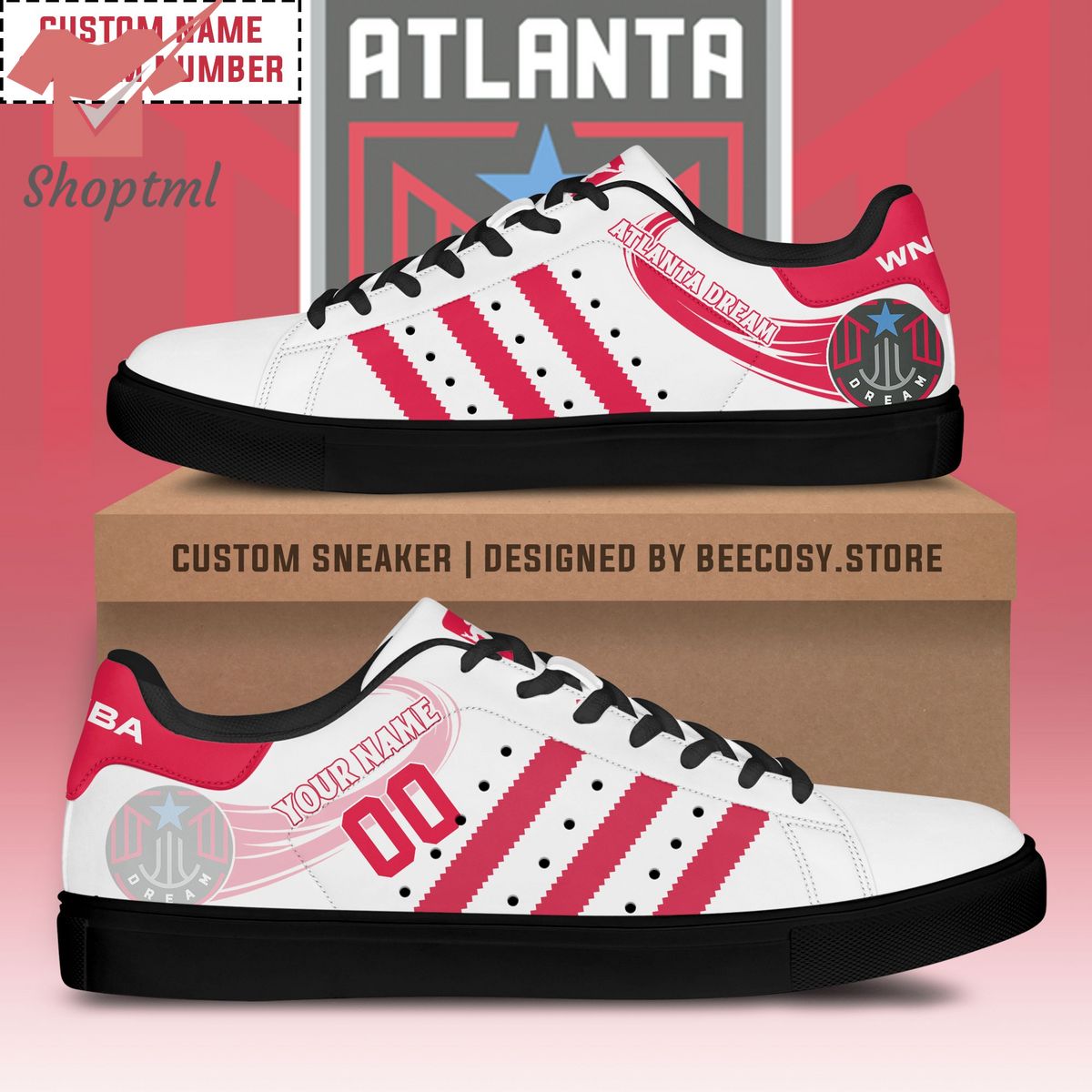 Personalisierte Low-Top-Schuhe von Atlanta Dream Personalisierte Low-Top-Schuhe von Atlanta Dream