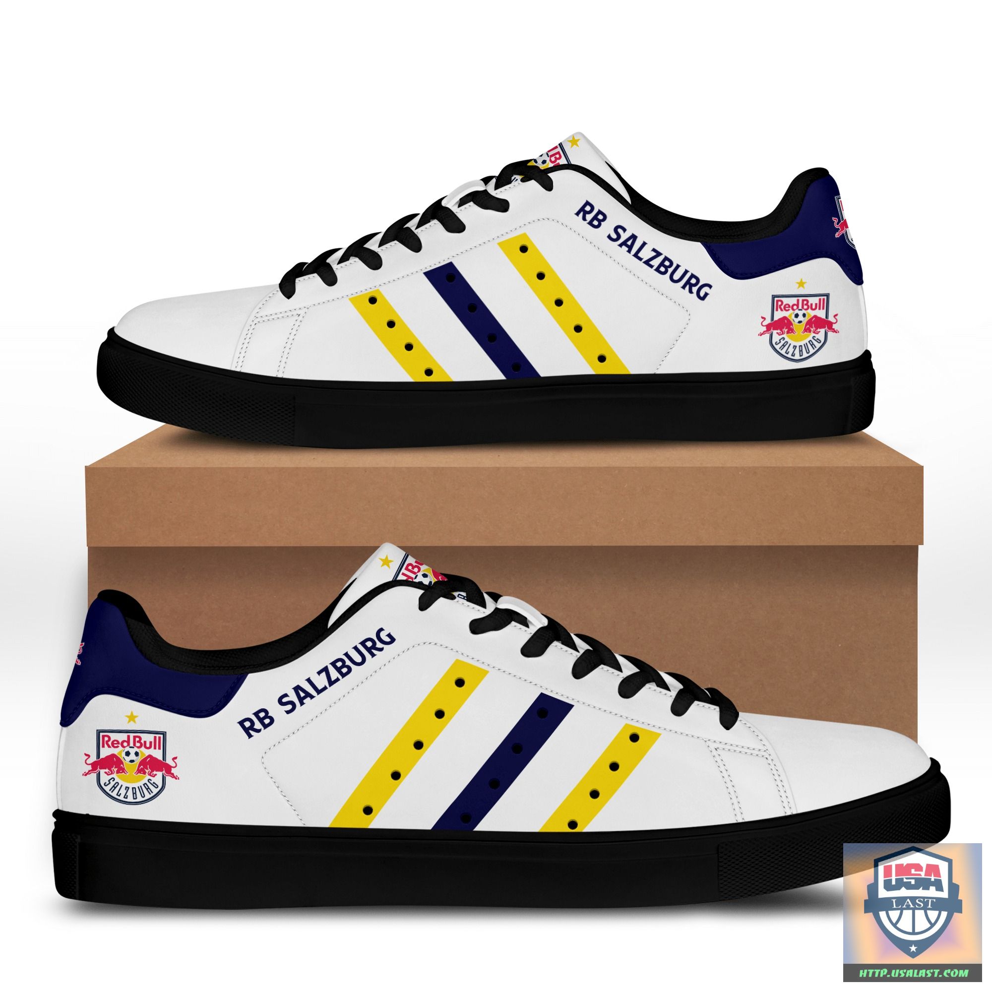 Fc Red Bull Salzburg Low-Top-Schuhe – Gelbe blaue Linie Fc Red Bull Salzburg Low-Top-Schuhe – Gelbe blaue Linie