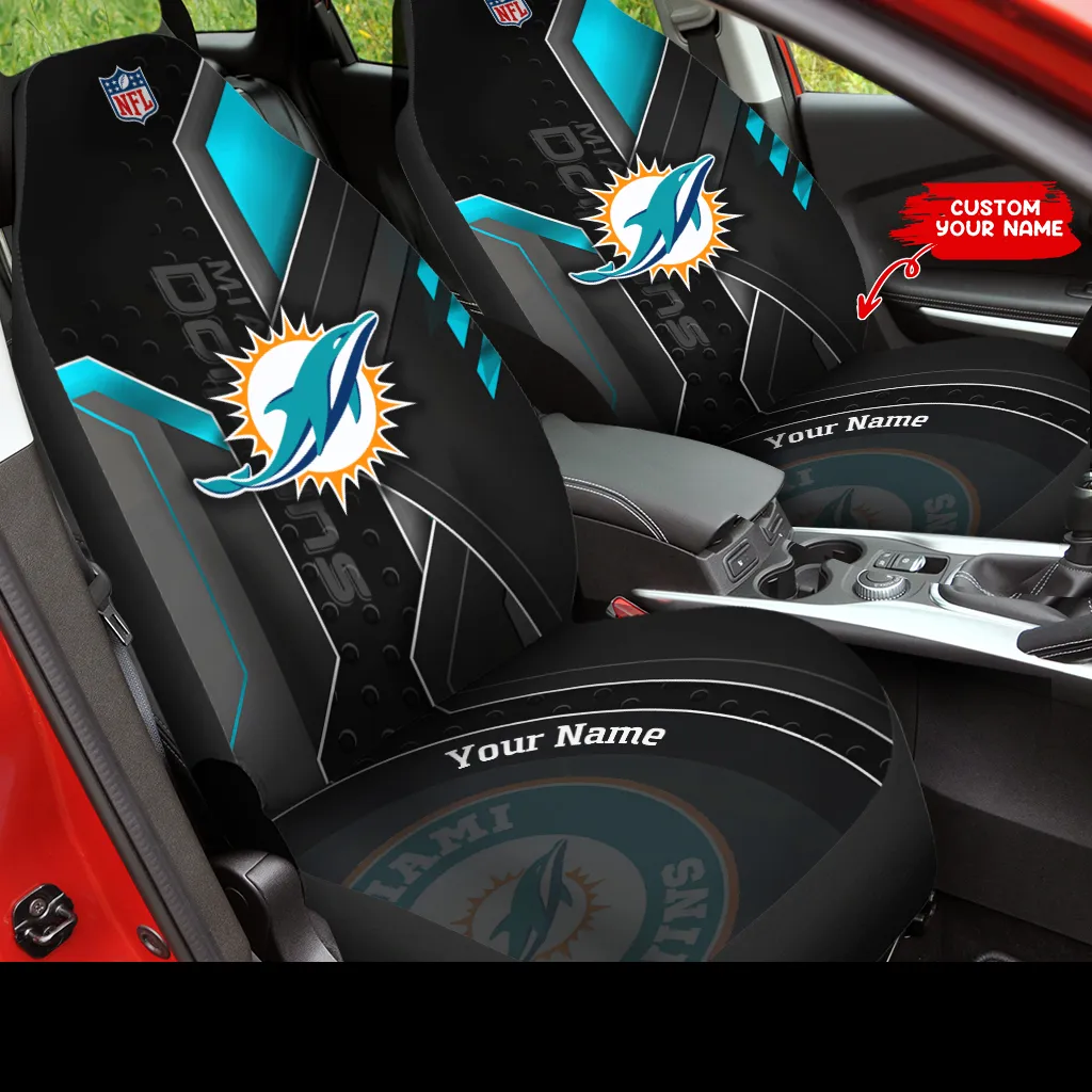 Miami Dolphins Personalized Car Seat Covers BGCSC631