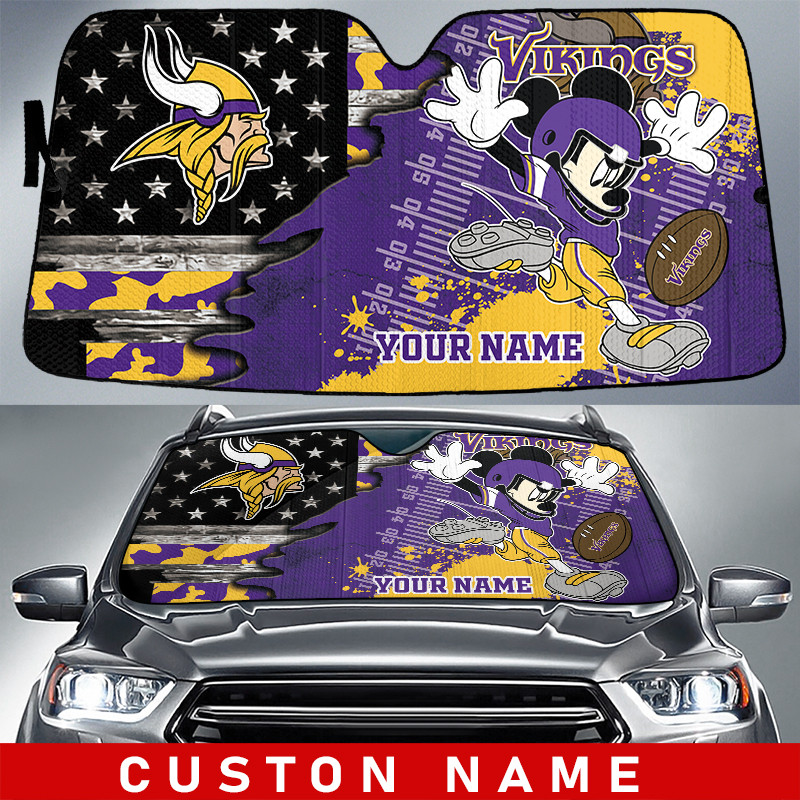 Minnesota Vikings Personalized Auto Sun Shade BG124