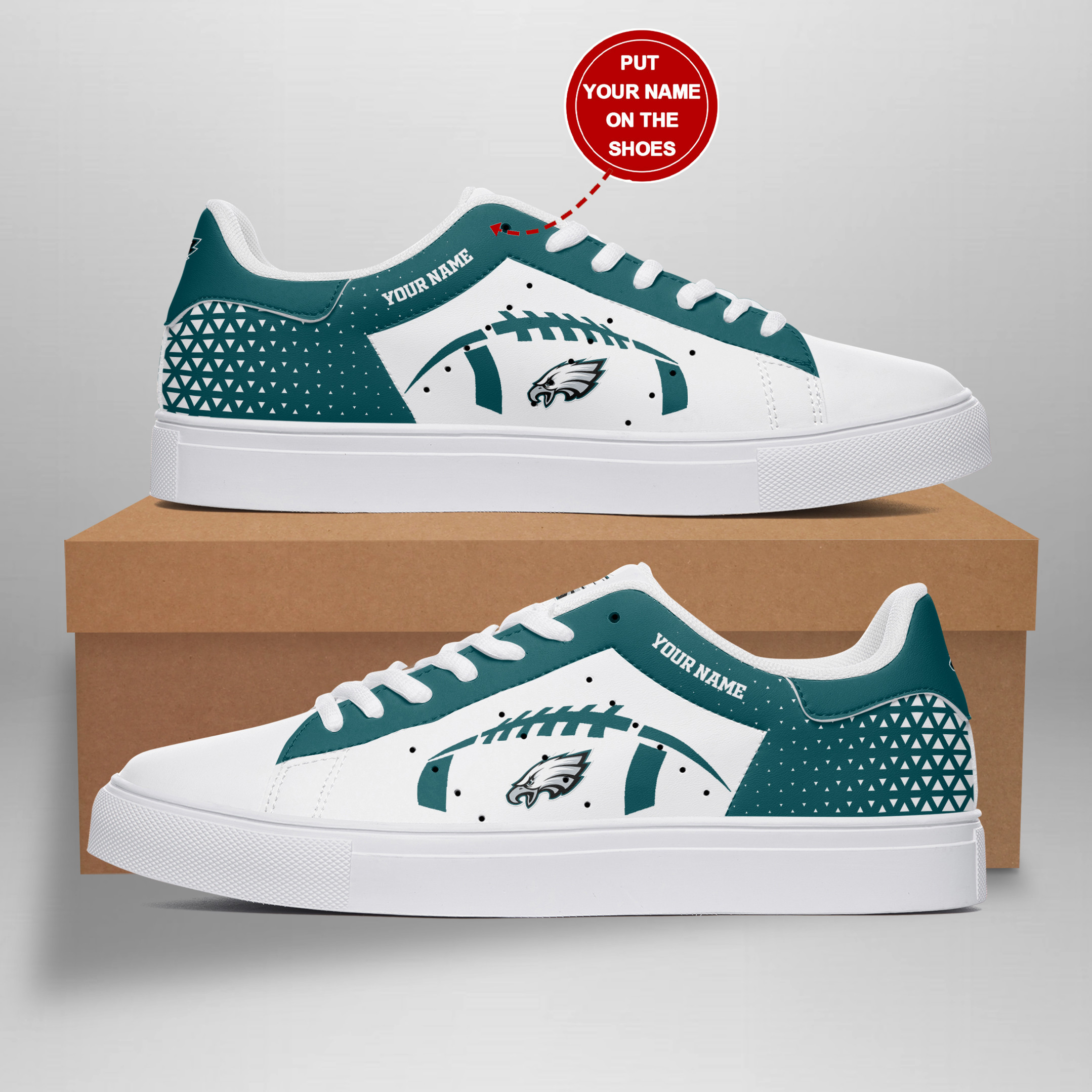 Personalisierte Low-Top-Sneaker der Philadelphia Eagles BG247