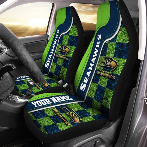 Seattle Seahawks Personalized Car Seat Covers BGCSC662